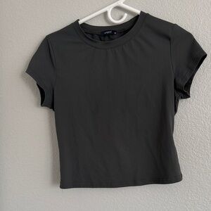 Sampeel Dark Gray Short Sleeve Top